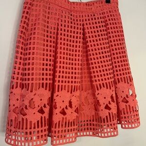 ANTONIO MELANI Coral A-Line Skirt with Floral Lattice